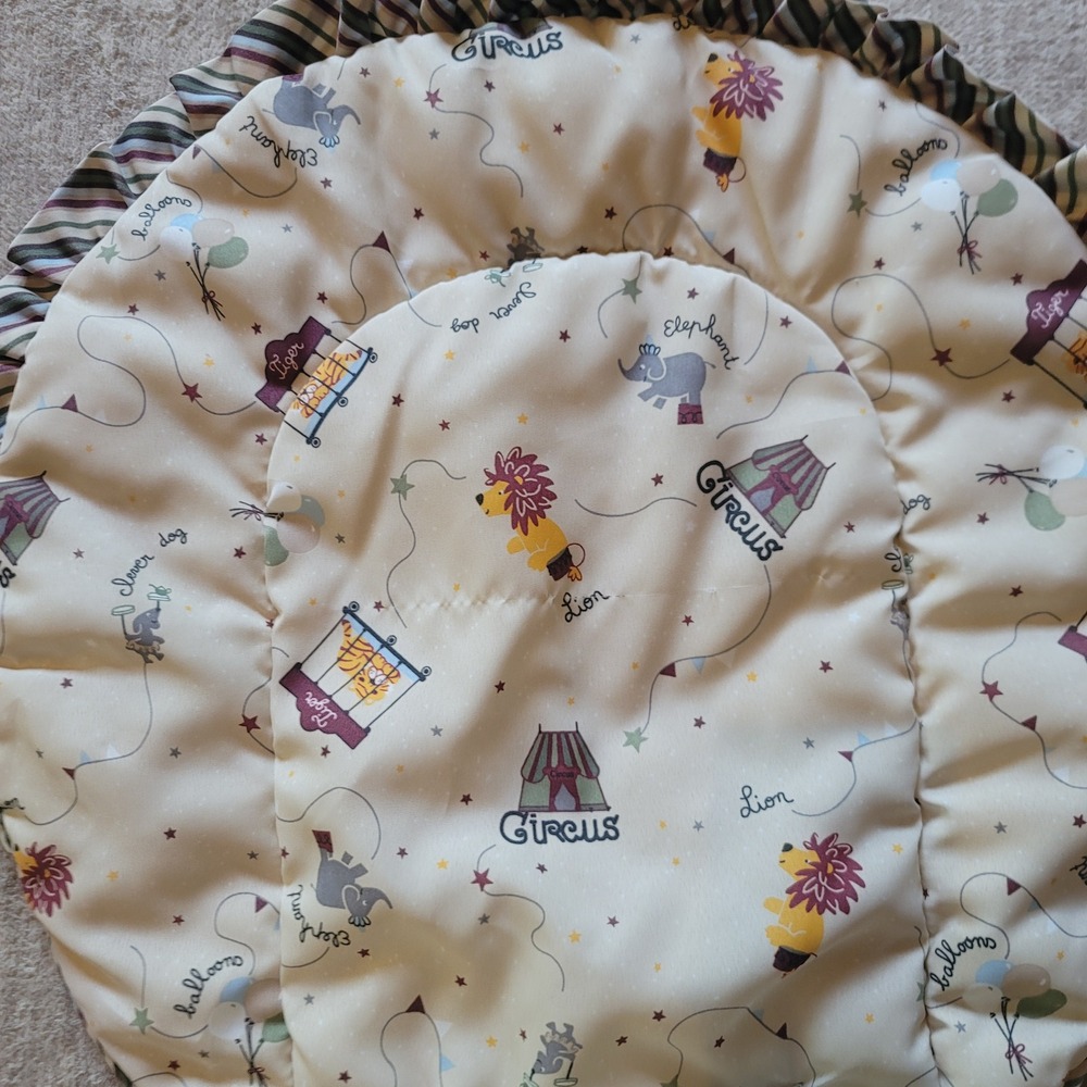Vintage Evenflo Circus Animal Replacement High Chair Seat Pad Ruffled Liner